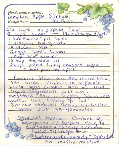 Tana's Pumpkin Muffins